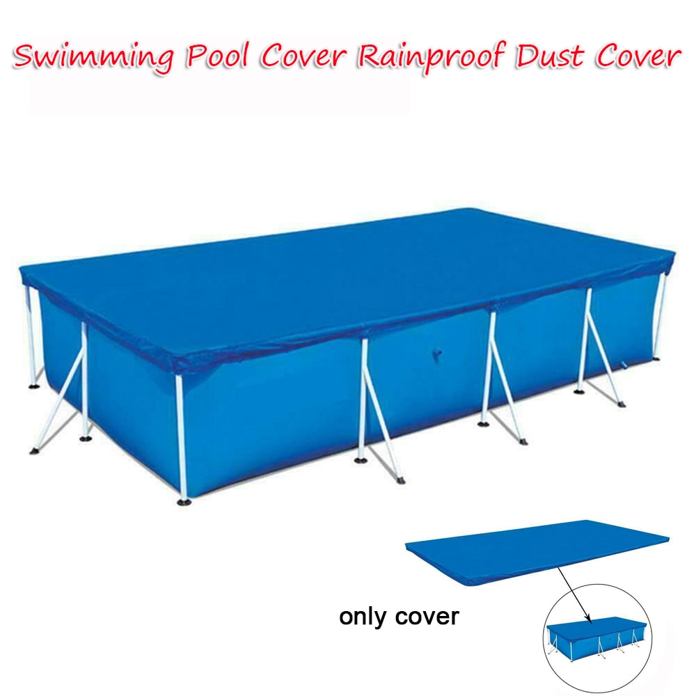 Durable Rectangle Swimming Pool Cover UV-resistant Tarpaulin Rainproof Cloth Summer for Family Swim High Outdoor Pool