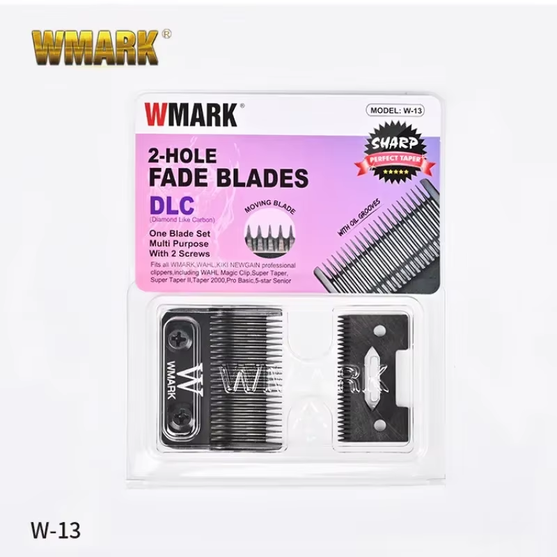 WMARK W-13 DLC FADE cortadora de pelo hoja de repuesto 440C metalurgia de polvo de acero inoxidable hoja móvil de cerámica accesorios de reemplazo: Gris claro