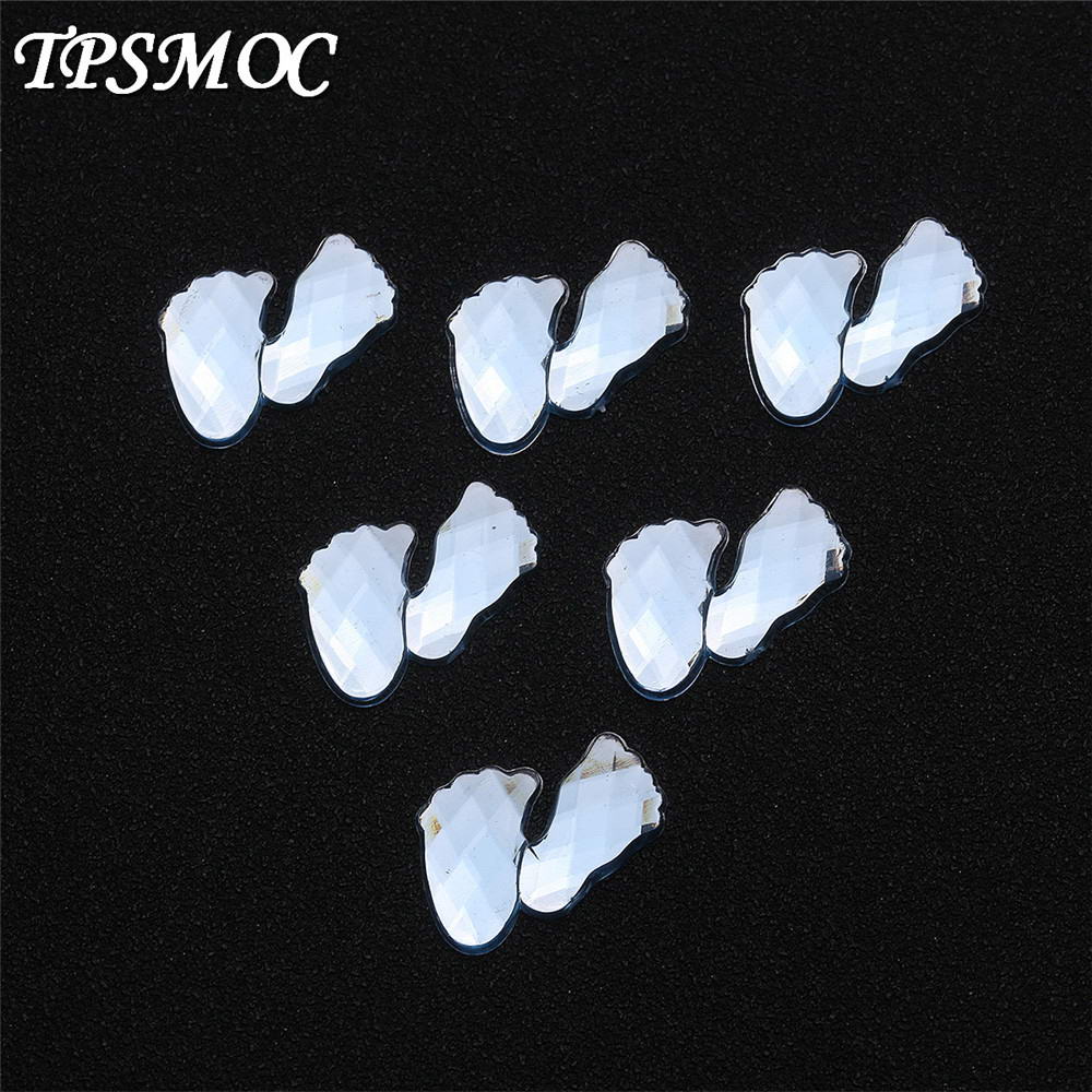 Babero de osito de peluche de estilo Pram, aplicación de diamantes de imitación acrílicos, decoración de , recuerdo de Baby Shower, dispersión de mesa, 100 Uds.: Fingerprint 50pcs