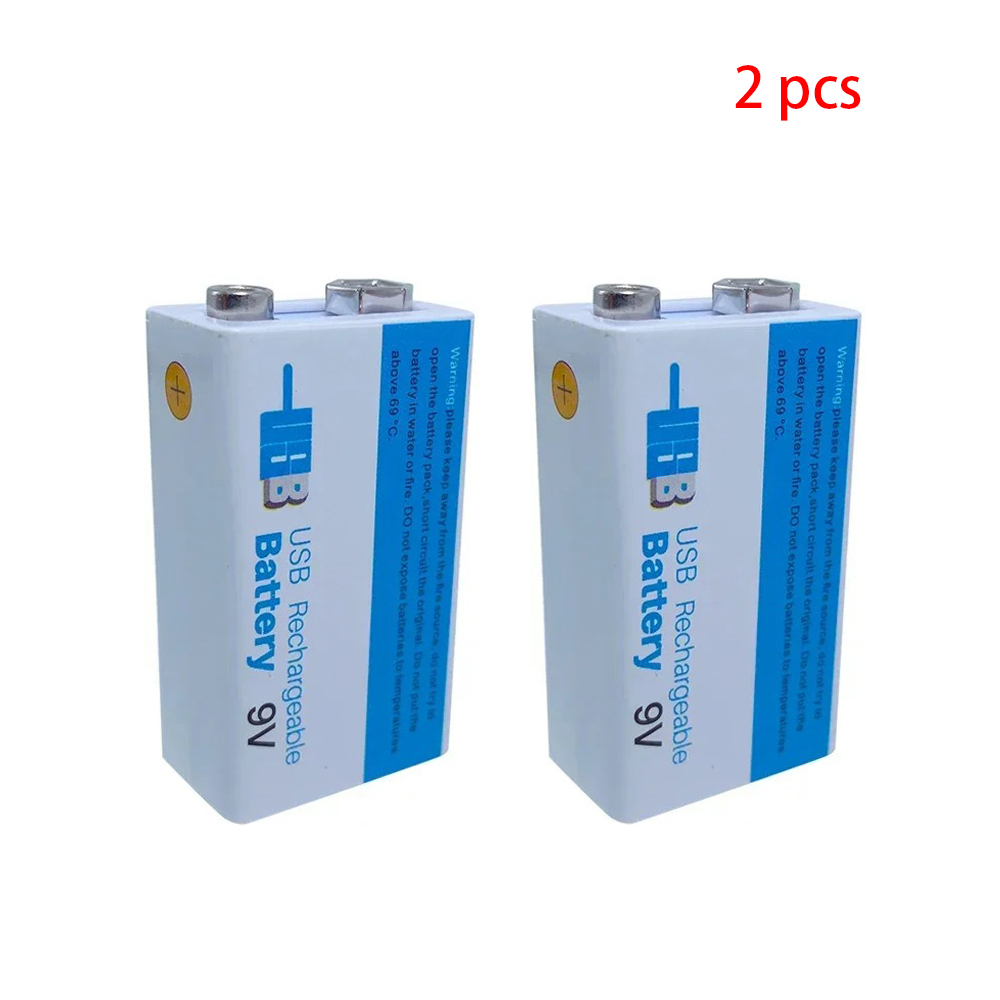 Batería recargable de iones de litio de 9V y 6800mAh, baterías Micro USB de litio de 9 v para multímetro, micrófono, juguete, Control remoto, uso KTV: Gris