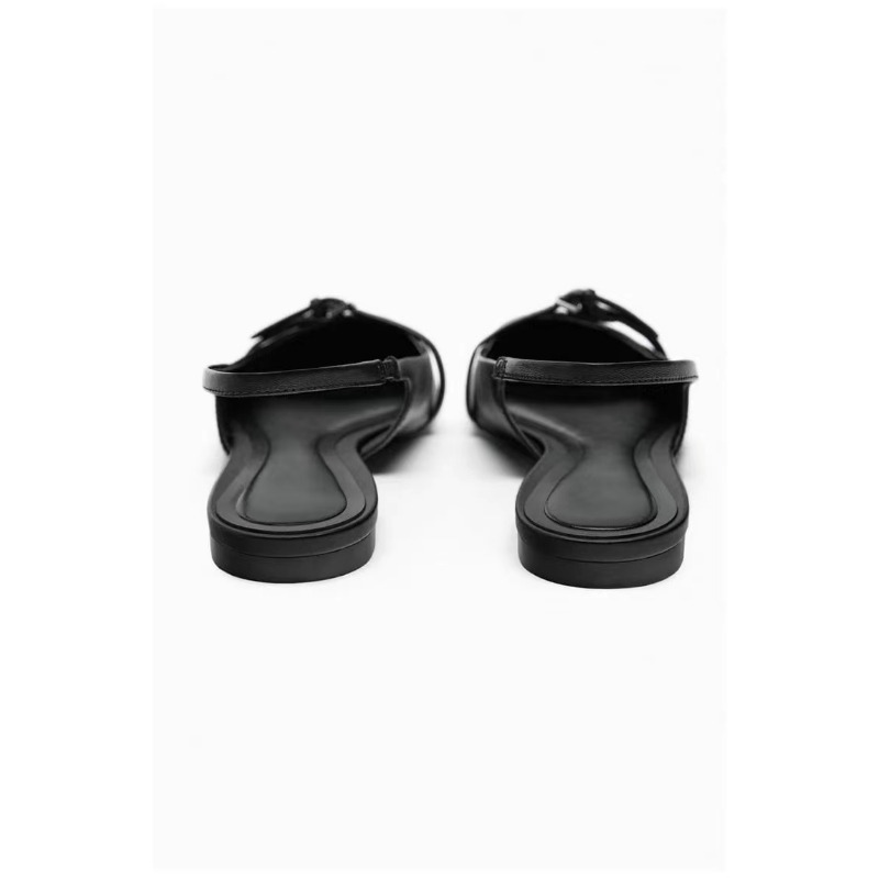 2024 Bling Vrouwen Sandaal Mode Puntschoen Ondiepe Slip Op Dames Elegante Slingback Schoenen Med Hak Platte Schoenen