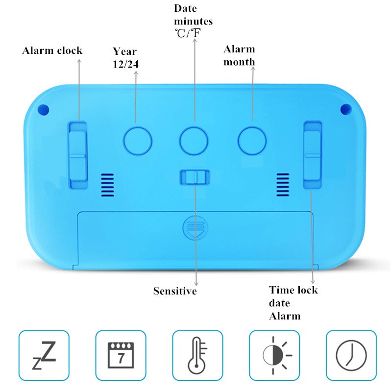 Digital Alarm Clock Snooze Talking Clock Portable Temperature LCD Display Alarm Clock Office Table Student Kids Clock 40%off