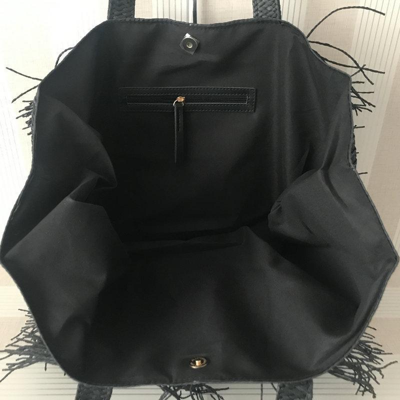 reversibel Quaste Stroh frauen Handtasche Große Kapazität gewebte Schulter Tasche Damen Böhmischen Strand Tote Tasche Frau