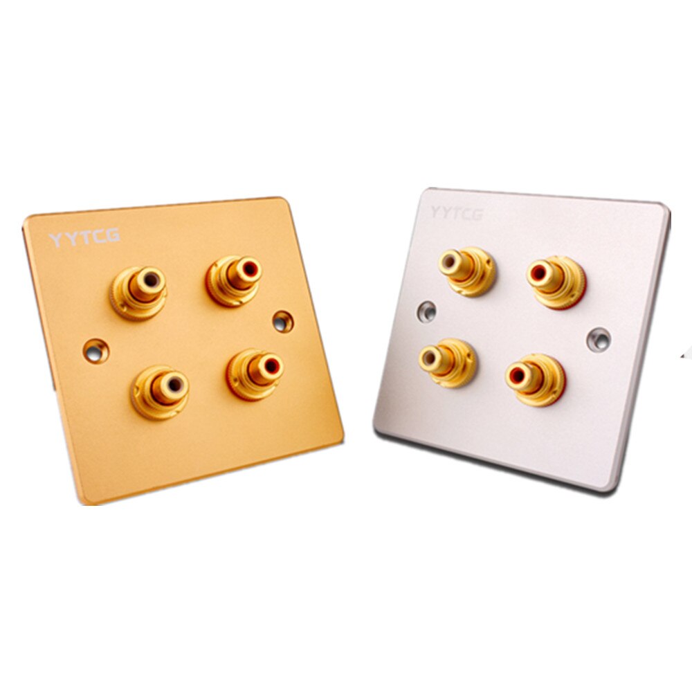 DIY RCA Jack Female Audio Panel Gold Plated Speaker Terminal Plate Wall RCA Socket Panel Mount Chassis Audio Socket TV Amplifier