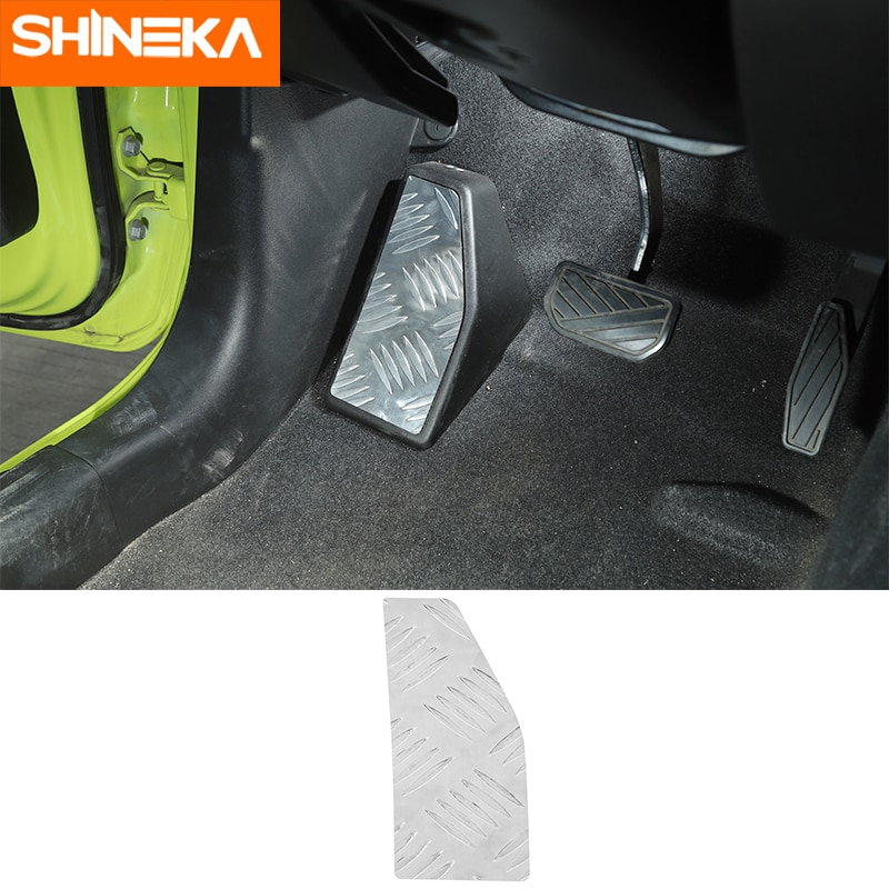 Shineka bilpedaler til suzuki jimny bil venstre fodstøtte pedal dekoration dækker skridsikkert tilbehør til suzuki jimny +
