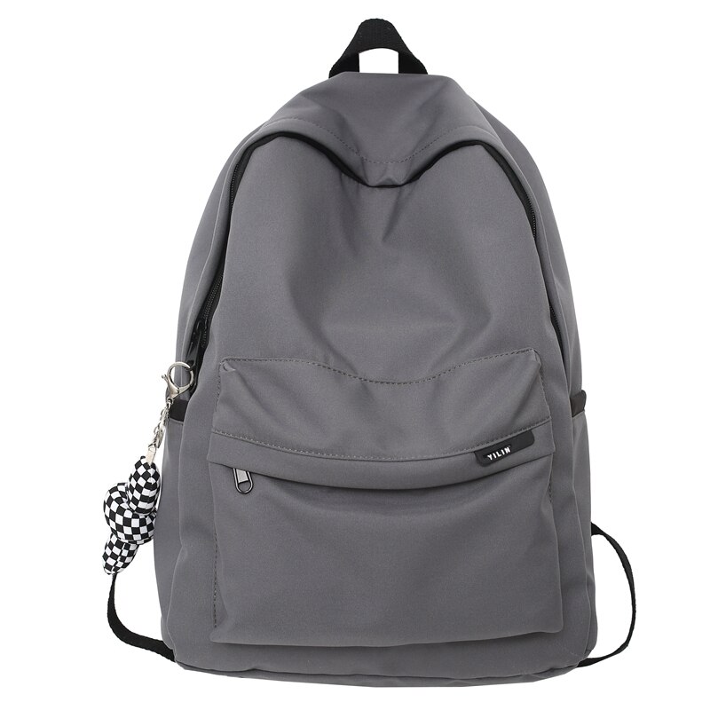 Waterproof Nylon Backpacks Women Shoulder Bag Female Big Travel Backpack For Teenage girl school bag Mochilas: gray / With-Accessories
