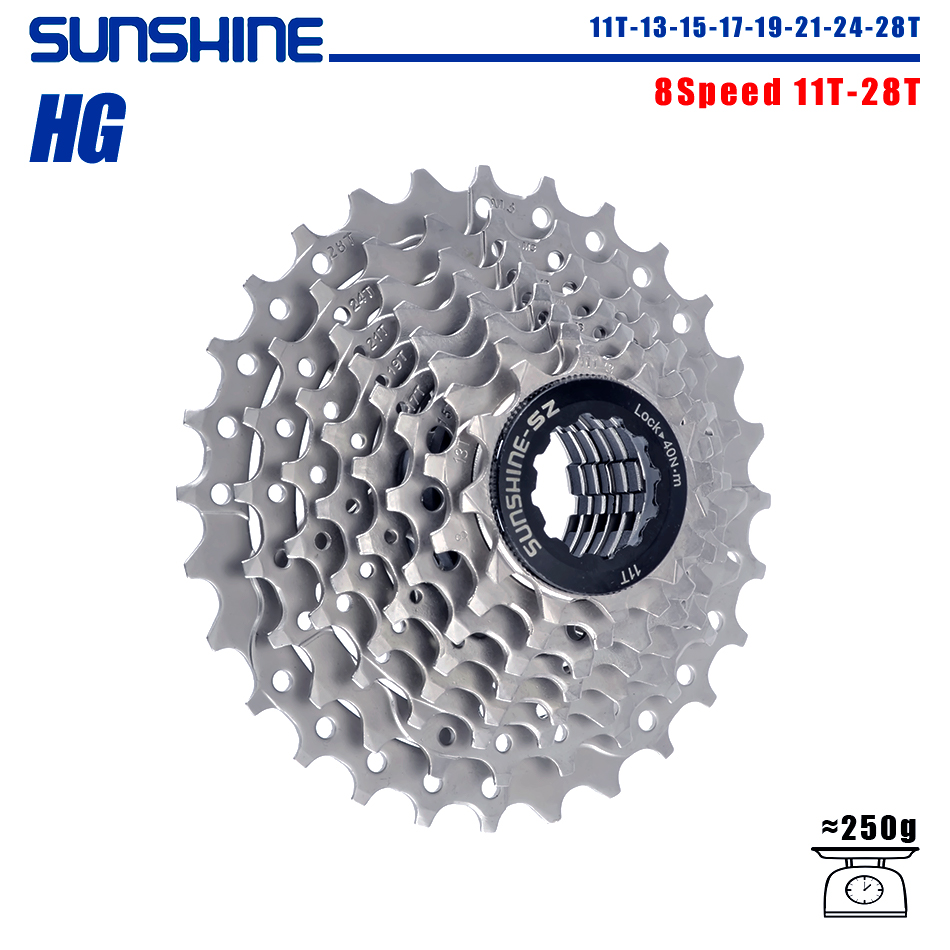 SUNSHINE Road Bike Cassette 8/9/10/11/12 Speed 23/25/28/32/34/36T k7 Cassette 8V 9V 10V 11V 12V for SHIMANO HG: Red