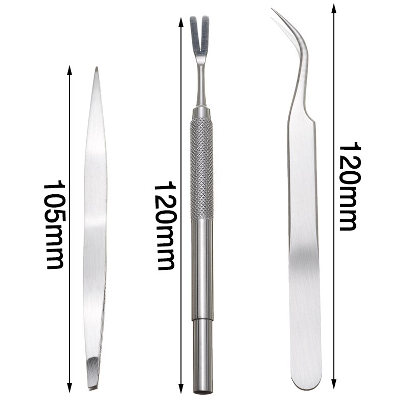 Set van 3 stuks roestvrij staal voor het verwijderen van teken van huisdieren, katten en honden, pincetten, vlooien en luizen, voor dierenbenodigdheden en hondenaccessoires.