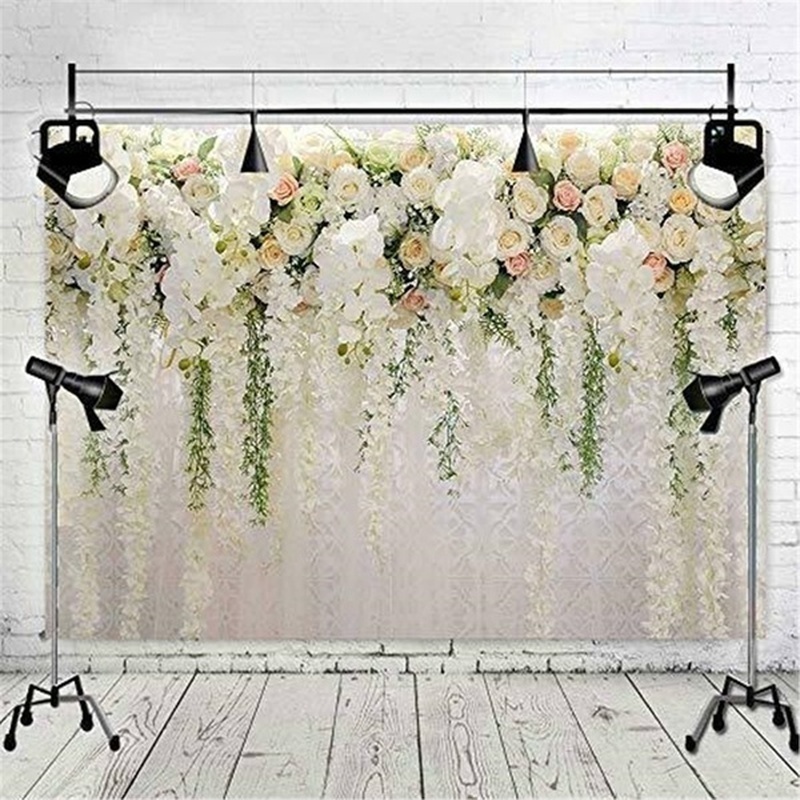 1 stk 210 x 150cm rosenblomst bryllupsfotografering baggrunde væg baggrund klud bryllups scene indretning studio rekvisitter