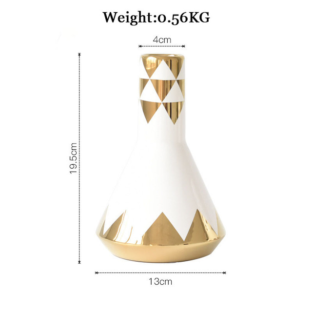 Nordic Rustic Home Decor Ceramics Vases Golden Grain Texture Vase Hydroponics Floral Flowerpot European Style White Ceramic: Style 2