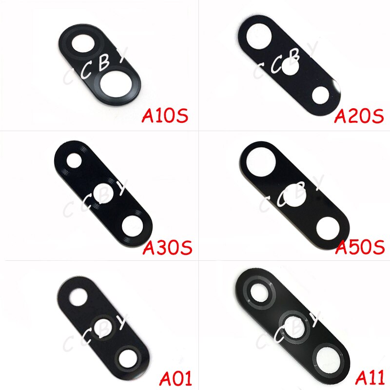50 lentes de cristal para cámara trasera para Samsung Galaxy A10S A107 A20S A207 A30S A307 A50S A507 A01 A11 con pegatina adhesiva