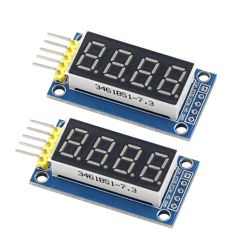 2Pcs 4 Digit Digitale Buis Display Module Led Helderheid Instelbaar Met Klok Punt Led Display: Default Title