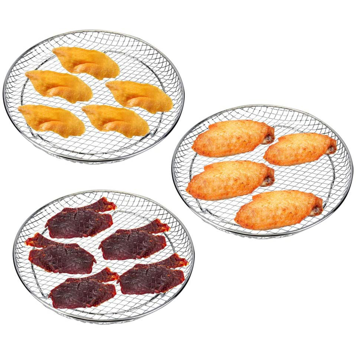 Rack para fritadeira a ar, aço inoxidável, bandeja para cozinhar a vapor, acessórios para fritadeira a ar, assadeira, churrasqueira, grelha, assar, ferramentas de cozinha