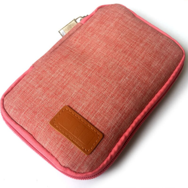 Bolsa Oxford de viaje para teléfono móvil, estuche para dispositivos digitales, Cable USB, organizador de cables de datos, bolsa insertada de viaje: rose red