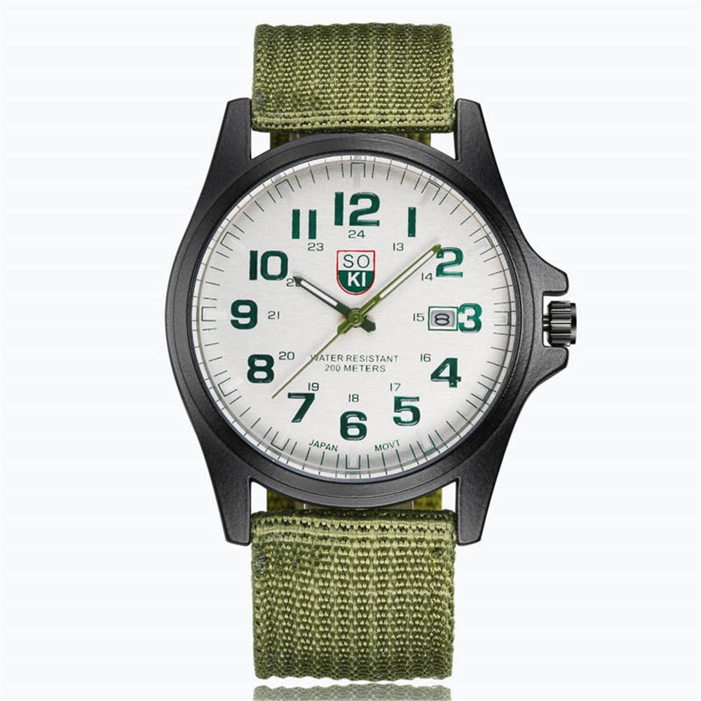 Luxe Heren Horloges Business Horloge Nylon Band Analoge Quartz Horloge Paar Nylon Strap Analoge Heren Sport Horloges: B