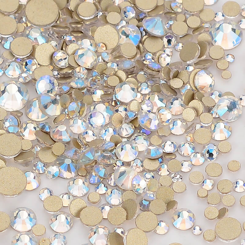 Mix Size Glitter Blauw Maanlicht Crystal Glas Plaksteen Niet Hotfix Rhinestones Voor Gezicht Diy Ambachtelijke Nagels Art Decoratie