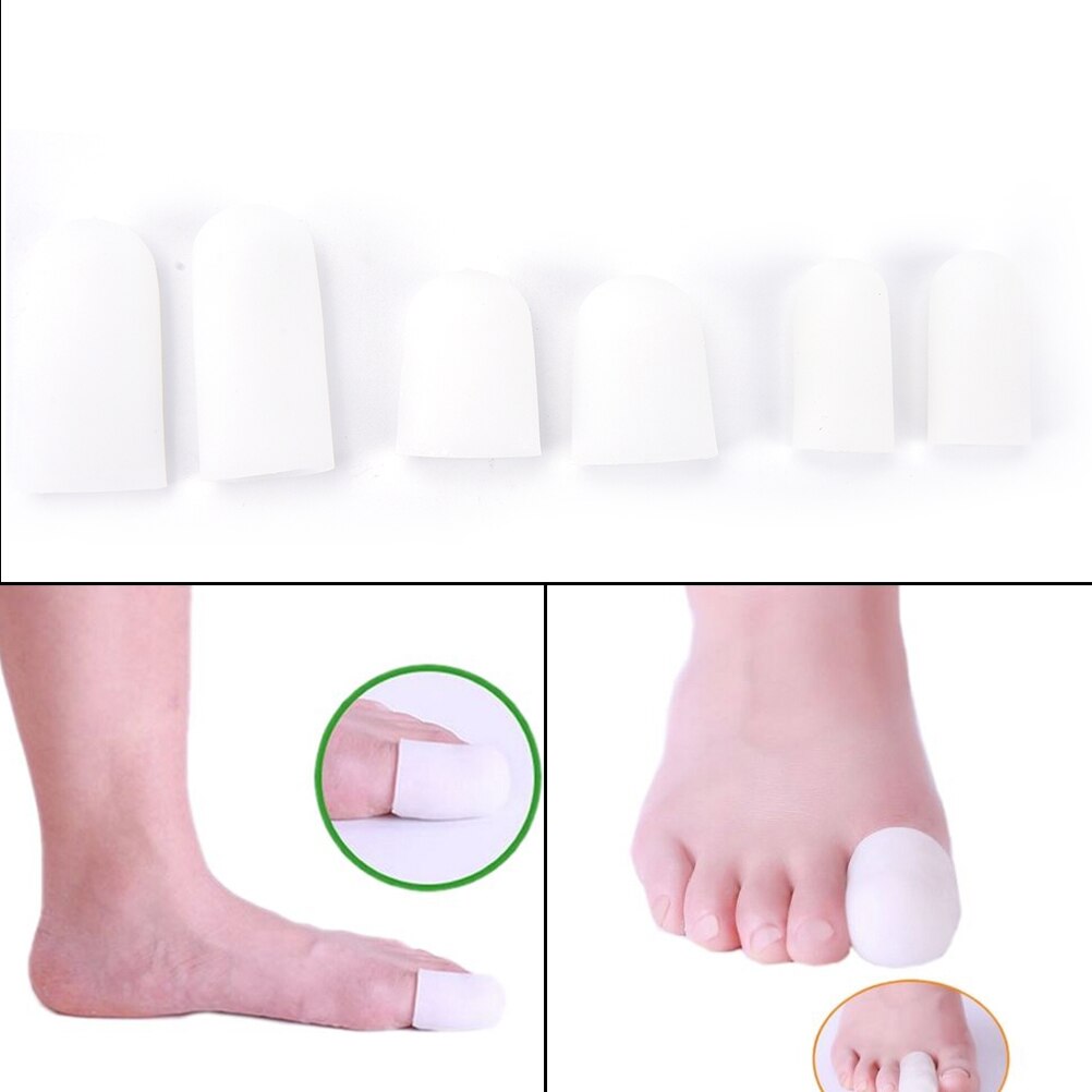 2Pcs 3 Maten Siliconen Gel Tube Bandage Vinger & Teen Beschermers Voet Voeten Pain Relief Guard Voor Voetverzorging inlegzolen