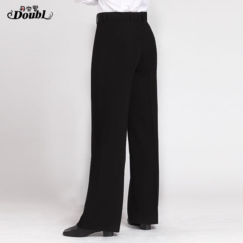 DOUBL Men's Standard Ballroom Dance Pants Trousers Adult Exercise Practise Competition Loose Clothes Latin Dance Modern Pockets: Heavy belt / 28W(2.13 feet-71cm)