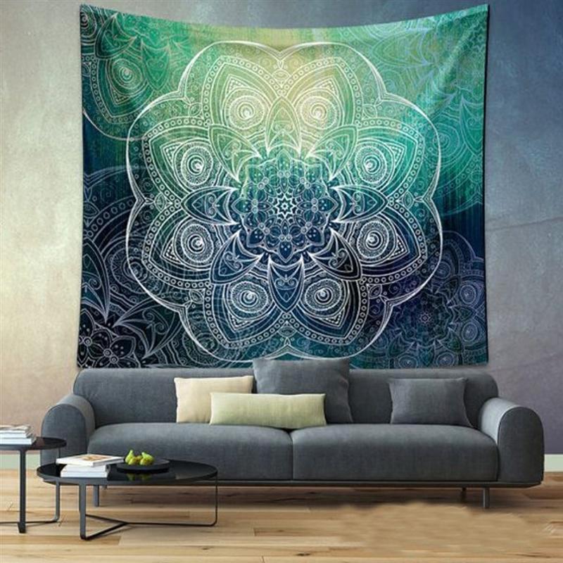 Indische Stijl Tapijt Muur Opknoping Bloemen Tapijt Etnische Decoratieve Stof Tapijt voor Slaapzaal en Thuis 200x150cm