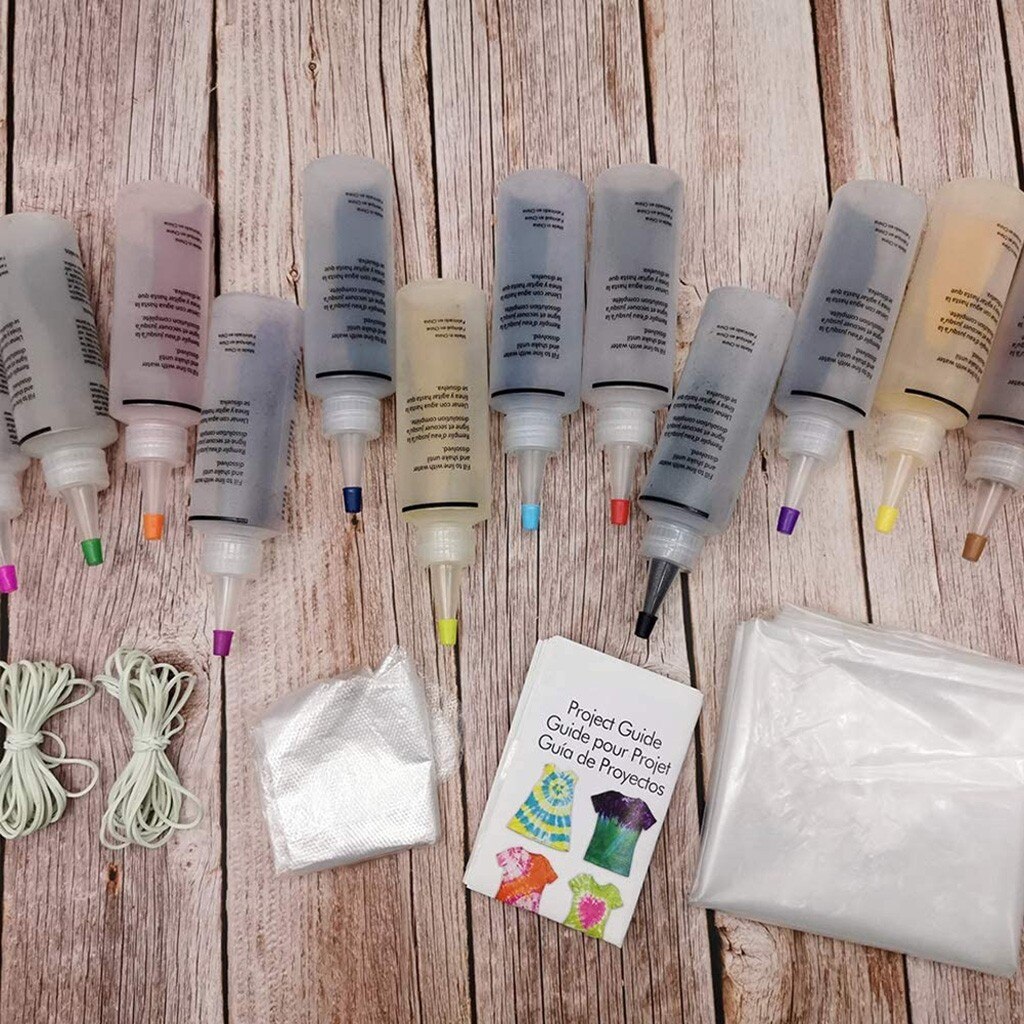 6/8/10 farver et-trins slipsfarvestof kit diy sæt til tekstil tekstil håndværk kunst tøj til solo projekter farvestoffer maling og familie sjov