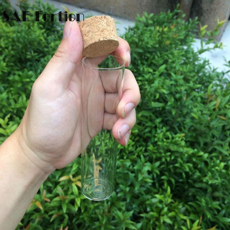1pc Mini Glass Bottles With Cork Tiny Mini Vials Jar Clear Mini Glass Bottles With Corks Stopper DIY Handmade Wishing Bottle