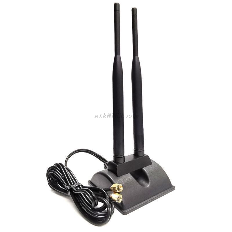 5G Dual Band WiFi Antenna High Gain 6DBi Omni Directional RP-SMA Plug Connector with Magnetic Base for Wireless Router