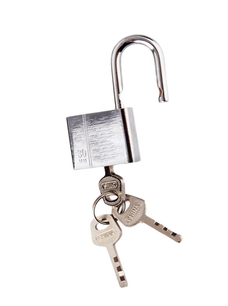 1 Set 30mm*50mm Stainless Steel Padlock With 3 Keys Anti-theft Safety Door Lock Multi-functional Mini Locks Keys Kit