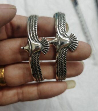 Viking Eagle Manchet Armband Valentijnsdag Cadeau Voor Vriendje Verstelbare Open Tribal Wildlife Sieraden Indian Eagle Wing Armband: SILVERTONE-for women