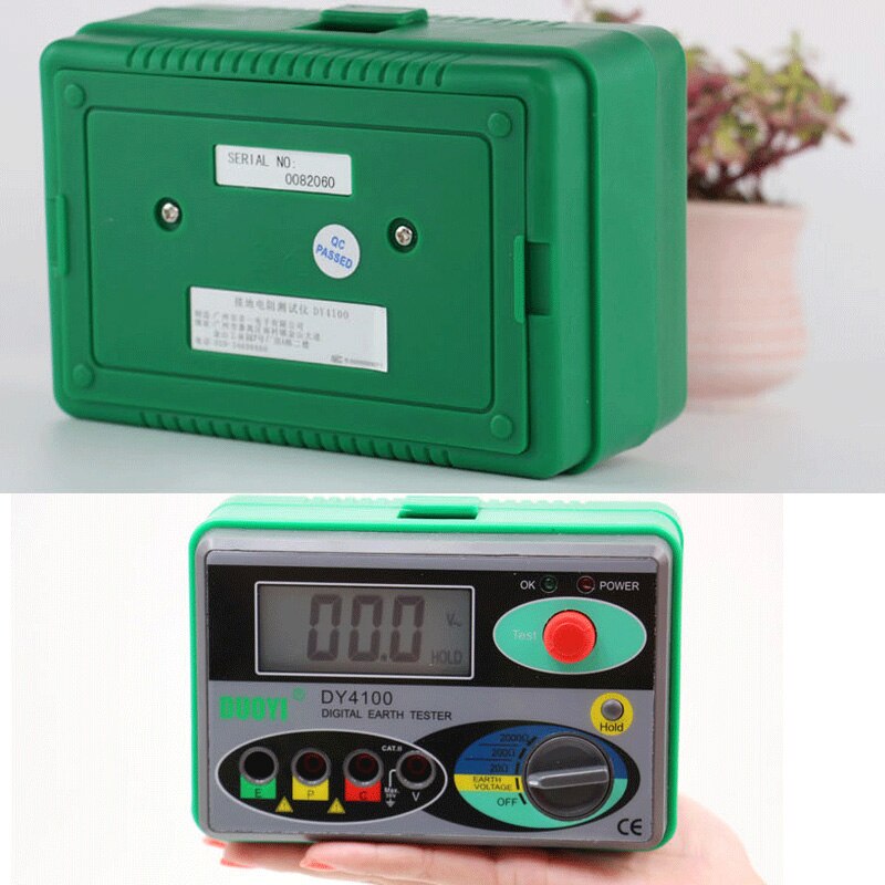 0-2000 Ohm Digital Earth Ground Resistance Tester Portable Real Digital Earth Meter 0.01Higher Accuracy Simple to Operate