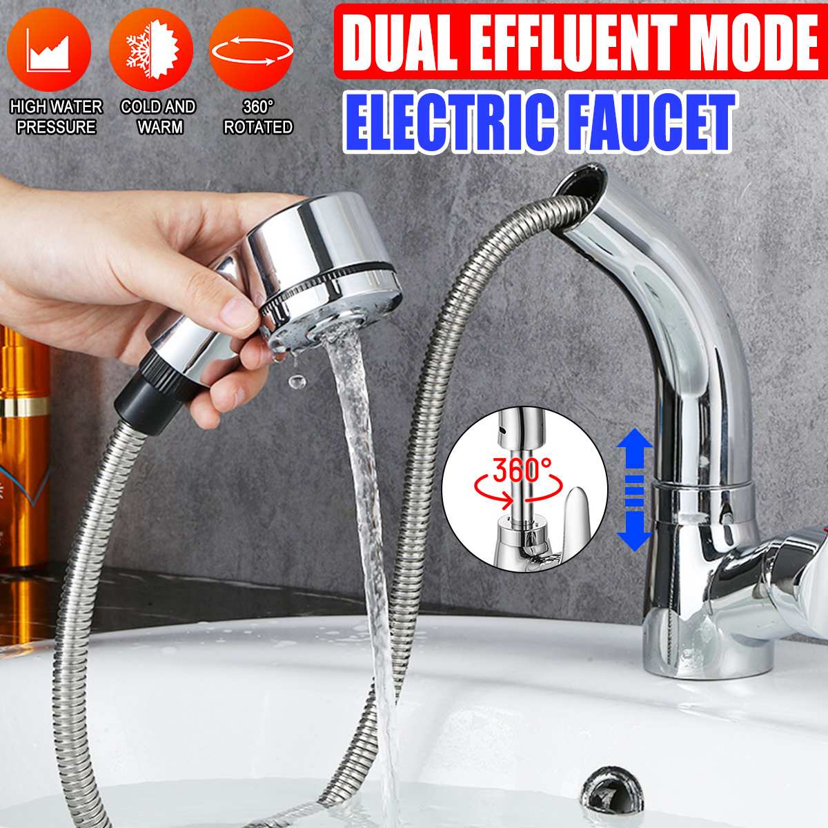 360 Degree Rotation Swivel Spout Spray Sink Cold M... Grandado