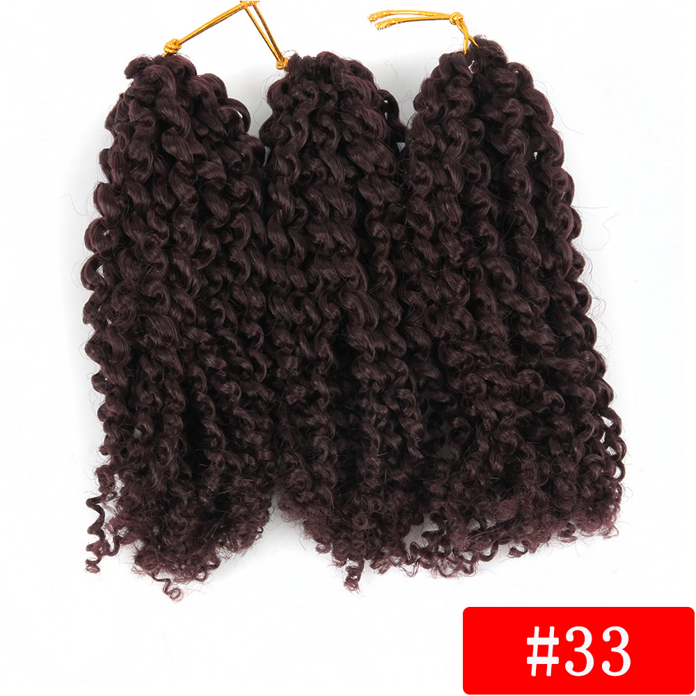 8 Inches 3 Stks/pak 60 Strengen Marley Vlechten Afro Kinky Gehaakte Vlechten Synthetische Vlechten Hair Extensions Voor Vrouwen: #33