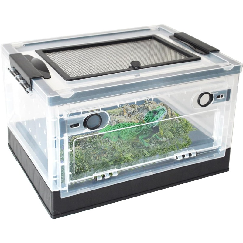 Reptilien-Zuchtgehäuse, Käfige, transparente Amphibien-Lebensraumbox, Reptilien-Futterbox aus Kunststoff für Eidechsen, Bartagamen