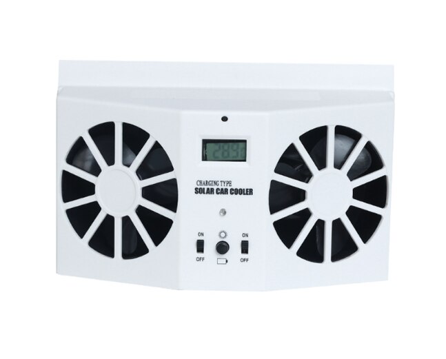 Mini Solar Powered Car Auto Window Air Vent Ventilator Air Conditioner Cool Fan Portable Vehicle Cooler: White X 2 Fan