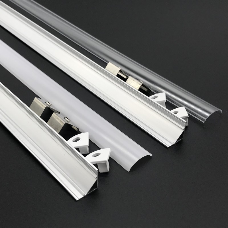 DHL 10-20 unids/lote 1M U/V forma esquina perfil de aluminio soporte de canal para tira de luz LED barra debajo del gabinete lámpara cocina armario