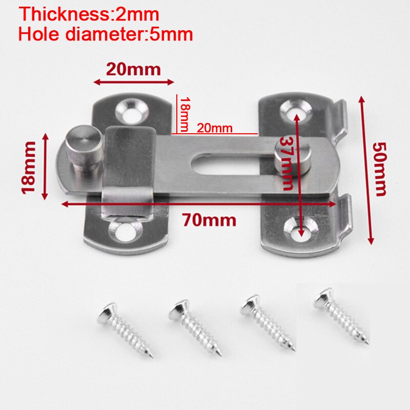 1Pcs Stainless steel Safe Door Bolts/Window/Drawer/TOILET/Bolts Manual Automatic Security Bolt Barrel Anti-theft door Buckle: Small