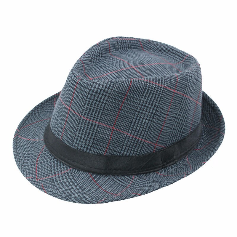 Fedora jazz hat mænd vintage forår sommer hat panama cap bowler hatte cap udendørs solhat gorro: Blå
