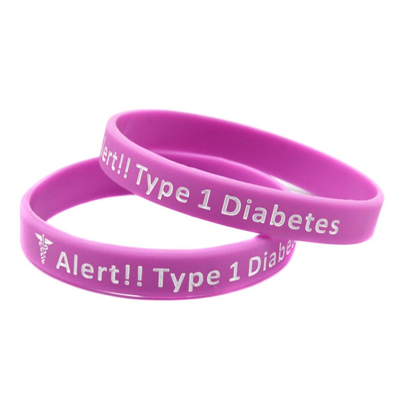 Typ 1 Diabetes Silikon Armbinde Typ 1 Diabetes Warnung Wort Hand Band Armbinde