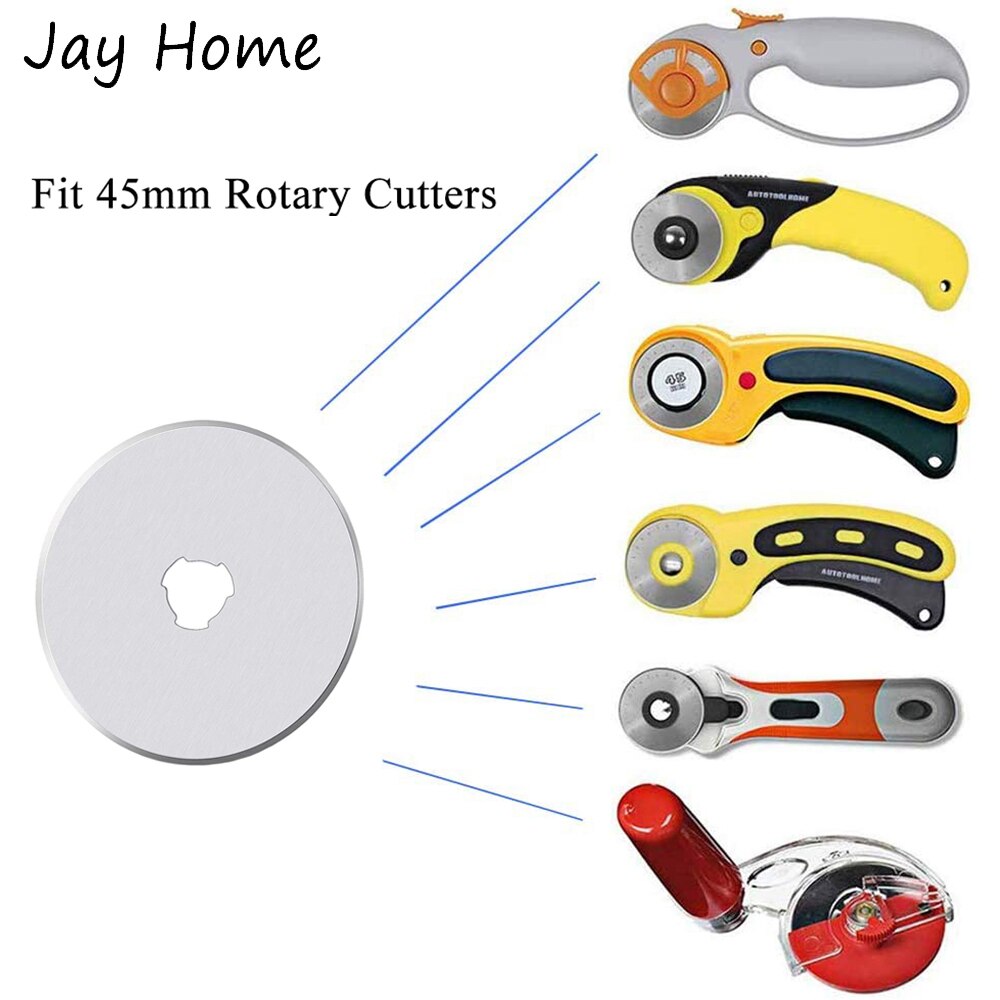 10Pcs 45mm Rotary Cutter Blade Quilting Fabric Paper Leather Rotary Cutters Replacement Blades with Storage Case Sewing Tools