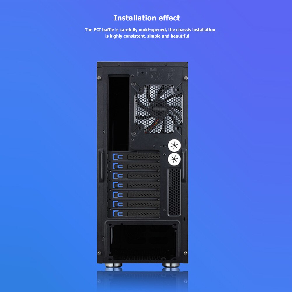 5Pcs Computer Chassis PCI Baffle PC Case PCI Slot Cover Graphics Card Heat Dissipation Ventilation Plate with Screws