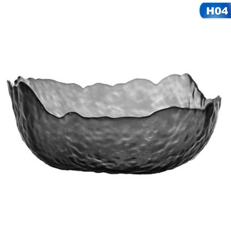 Tigela de vidro jantar cozinha louça criativa tigela de salada de vidro utensílios de mesa frutas legumes tigela forma irregular phnom penh: 04