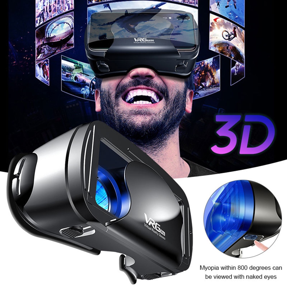 VRG Pro 3D VR lunettes réalité virtuelle grand Angle plein écran visuel VR lunettes pour 5 à 7 pouces Smartphone lunettes appareils