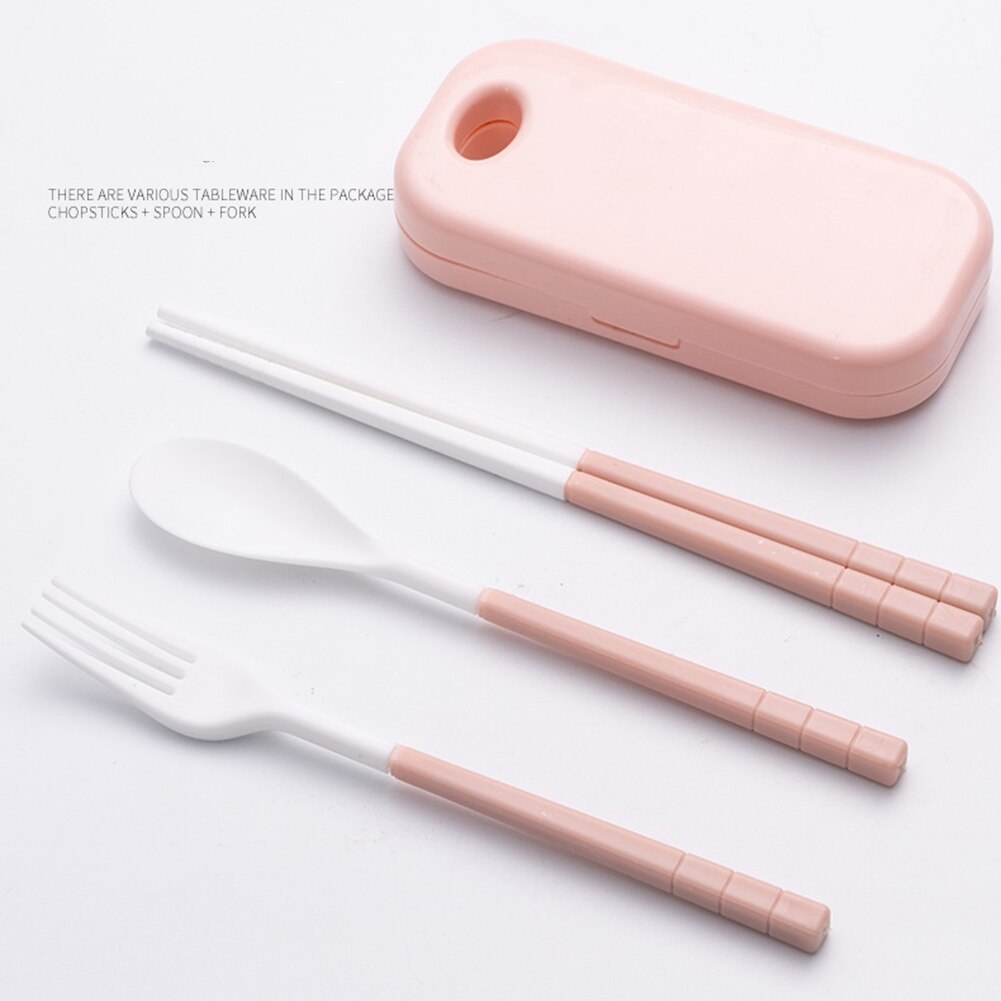 Couverts de voyage Bento baguettes fourchette cuillère pliable ensemble avec boîte de rangement