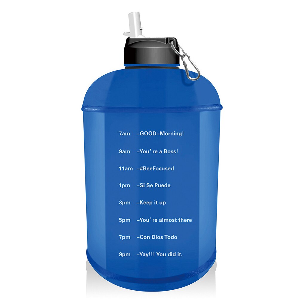 Nouvelle bouteille d'eau Gallon avec marqueur de temps et paille cruche d'eau motivationnelle sans BPA grandes bouteilles d'eau étanches