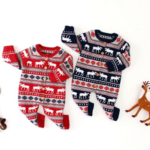 Baby Frühling Herbst Kleidung Weihnachten Neugeborenen Baby Jungen Mädchen Weihnachten Kleidung Langarm Romper Outfits Santa Elch Kostüme