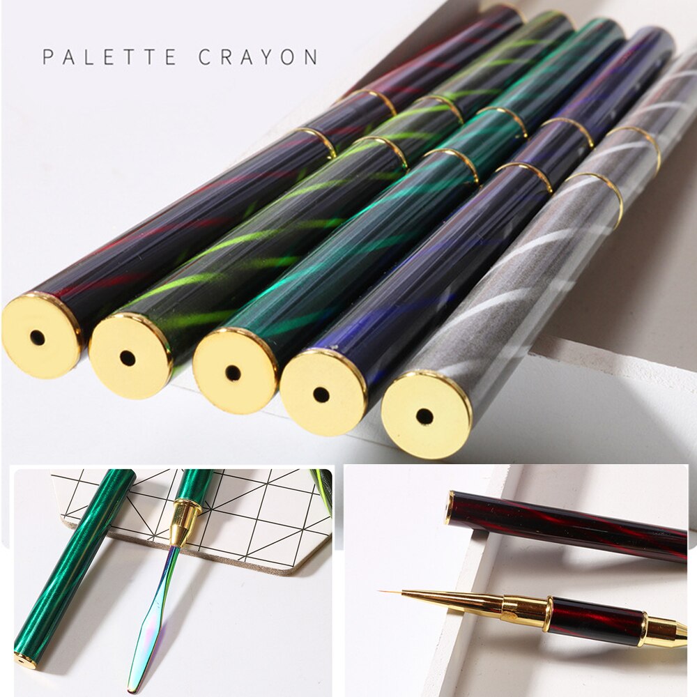 Cat Eye Dual-End Nail Art Pen Kleur Mengen Pen Nail Liner Drawing Pen