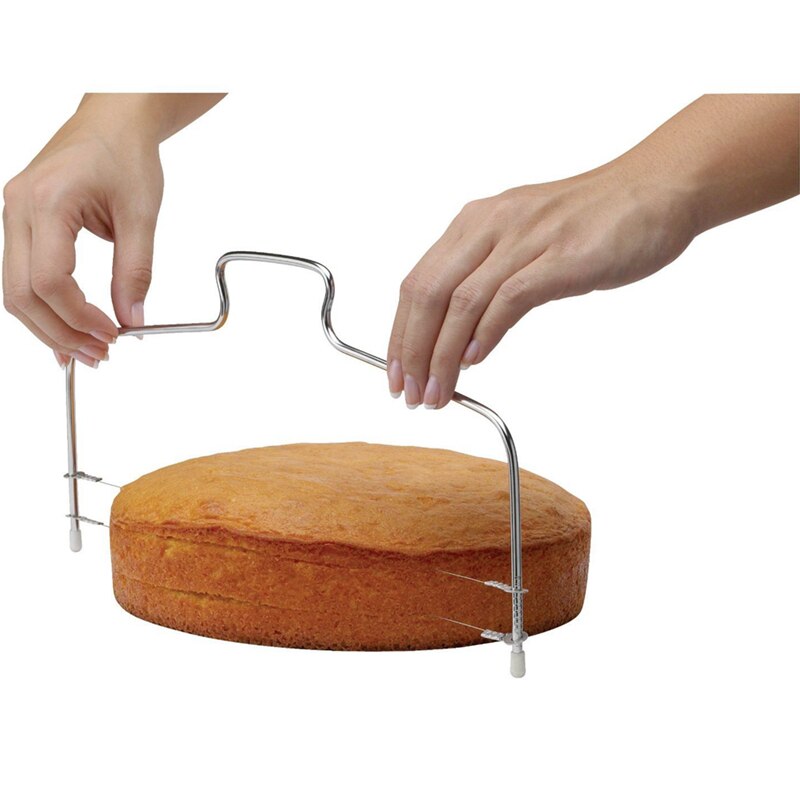 Rvs Snijmachine Verstelbare 2-Wire Cake Leveler Bakken Cutter Cake Decorating Gereedschap