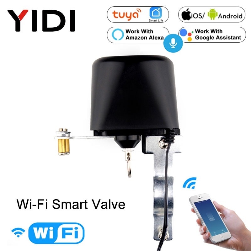 Wifi Smart Valve Wireless Tuya Mobile phone App Remote Control Home Automation Gas Water Valve Voice Control Alexa Google Home