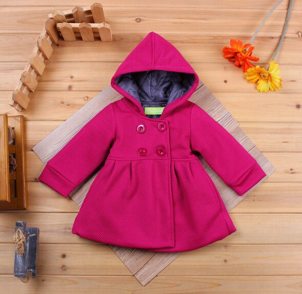 mode baby meisjes jassen Herfst en winter meisje warme jassen Dikke Kids Hooded Bovenkleding kleding