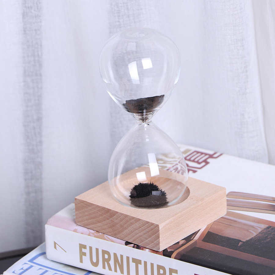 Reloj de arena magnético para escritorio, cronómetro con Base para decoración del hogar, adorno, , decoración del hogar