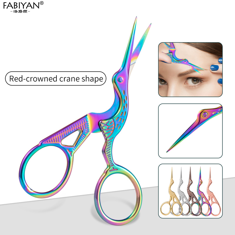 Tesoura de beleza retrô de aço inoxidável, aparador de maquiagem, cílios, nariz, removedor de pelos faciais, tesoura de unhas, ferramentas de costura
